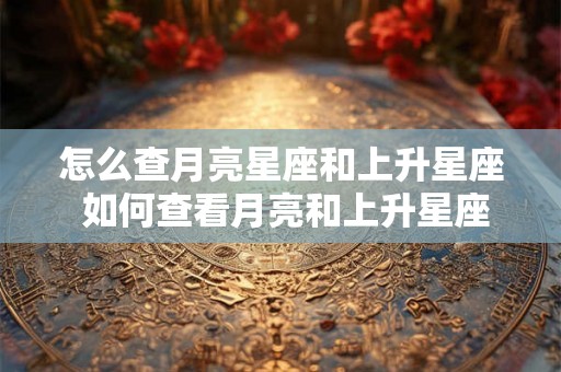 怎么查月亮星座和上升星座 如何查看月亮和上升星座