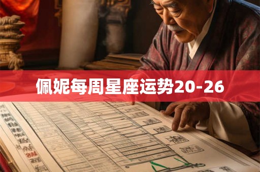佩妮每周星座运势20-26