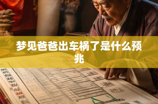 梦见爸爸出车祸了是什么预兆