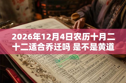 2026年12月4日农历十月二十二适合乔迁吗 是不是黄道吉日