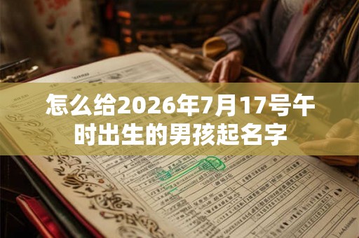 怎么给2026年7月17号午时出生的男孩起名字 怎么给2026年7月17号午时出生的男孩起名字