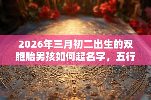 2026年三月初二出生的双胞胎男孩如何起名字，五行属什么