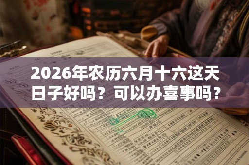 2026年农历六月十六这天日子好吗？可以办喜事吗？
