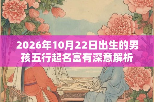 2026年10月22日出生的男孩五行起名富有深意解析