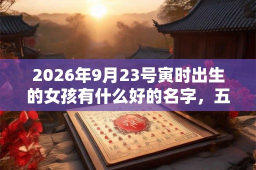 2026年9月23号寅时出生的女孩有什么好的名字，五行属什么