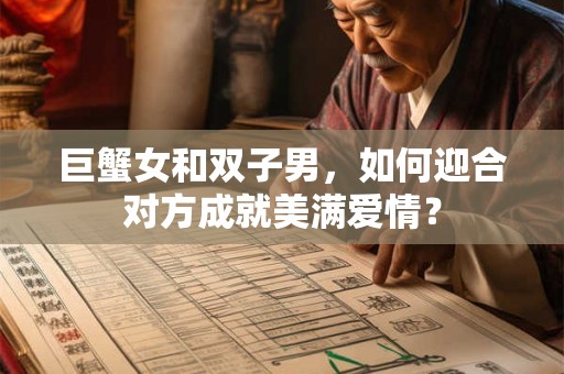 巨蟹女和双子男，如何迎合对方成就美满爱情？