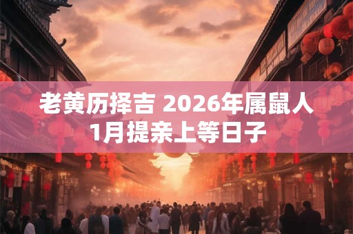 老黄历择吉 2026年属鼠人1月提亲上等日子