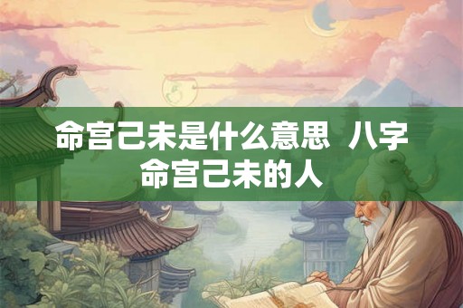 命宫己未是什么意思  八字命宫己未的人