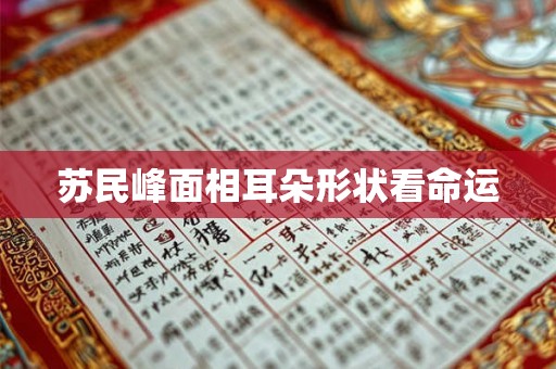 苏民峰面相耳朵形状看命运