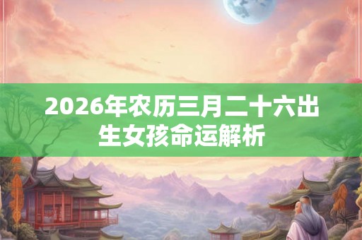 2026年农历三月二十六出生女孩命运解析 2026年农历三月二十六出生女孩命运解析