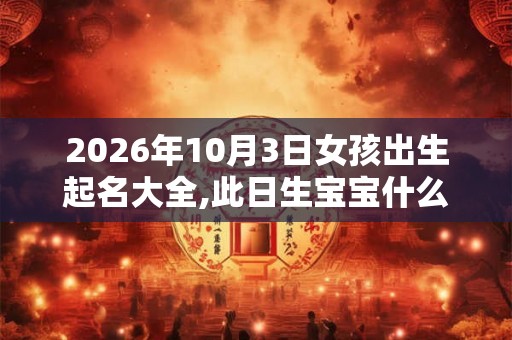 2026年10月3日女孩出生起名大全,此日生宝宝什么五行？