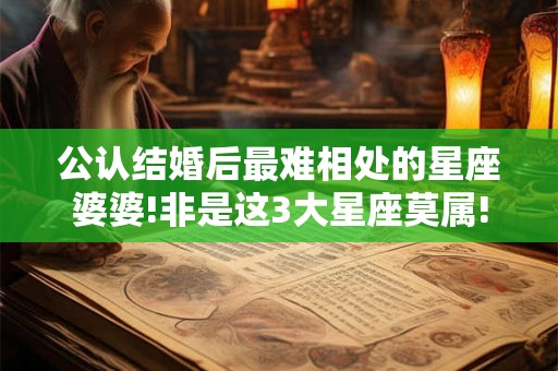 公认结婚后最难相处的星座婆婆!非是这3大星座莫属!