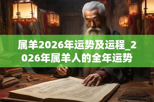 属羊2026年运势及运程_2026年属羊人的全年运势