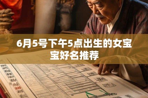 6月5号下午5点出生的女宝宝好名推荐