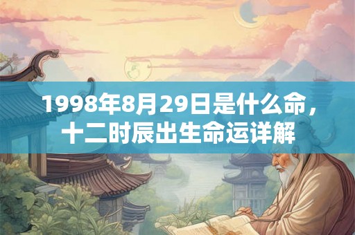 1998年8月29日是什么命，十二时辰出生命运详解