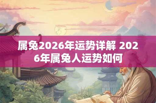 属兔2026年运势详解 2026年属兔人运势如何