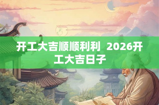 开工大吉顺顺利利 2026开工大吉日子 开工大吉顺顺利利 2026开工大吉日子