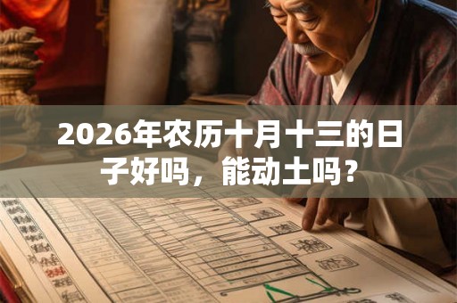 2026年农历十月十三的日子好吗，能动土吗？