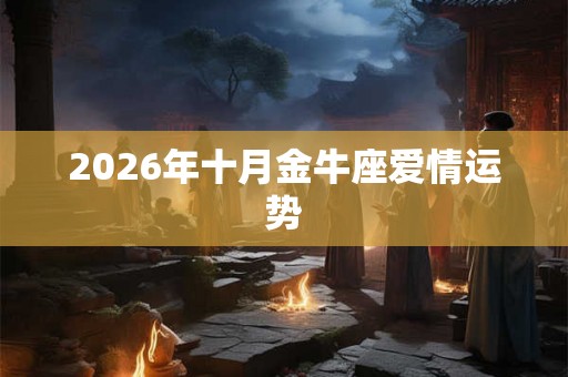 2026年十月金牛座爱情运势