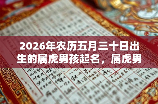 2026年农历五月三十日出生的属虎男孩起名，属虎男孩活泼阳光的名字精选