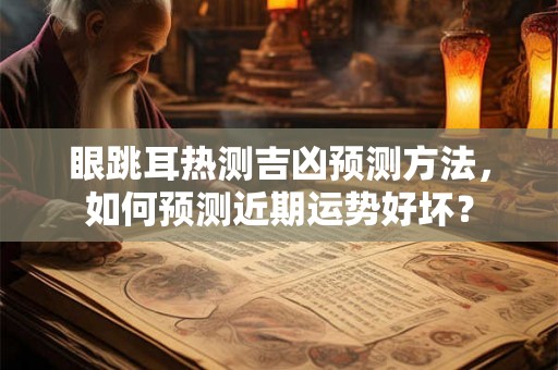 眼跳耳热测吉凶预测方法，如何预测近期运势好坏？