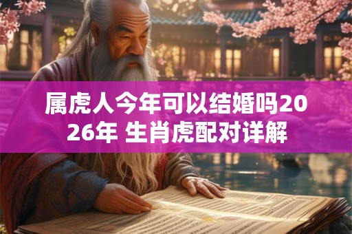 属虎人今年可以结婚吗2026年 生肖虎配对详解