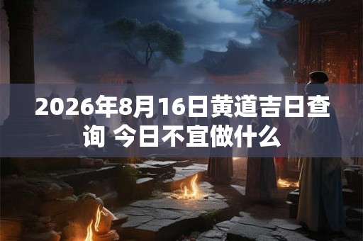 2026年8月16日黄道吉日查询 今日不宜做什么 2026年8月16日黄道吉日查询 今日不宜做什么