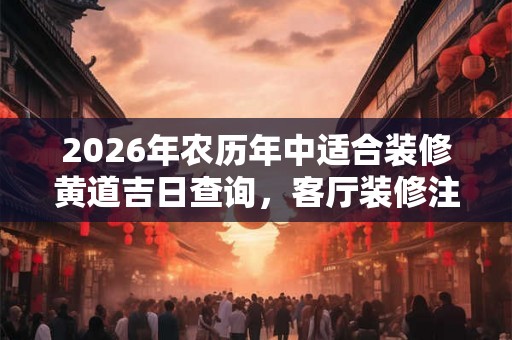 2026年农历年中适合装修黄道吉日查询,客厅装修注意事项 2026年农历年中适合装修黄道吉日查询,客厅装修注意事项