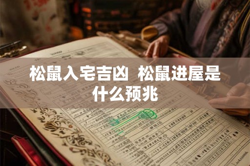 松鼠入宅吉凶  松鼠进屋是什么预兆