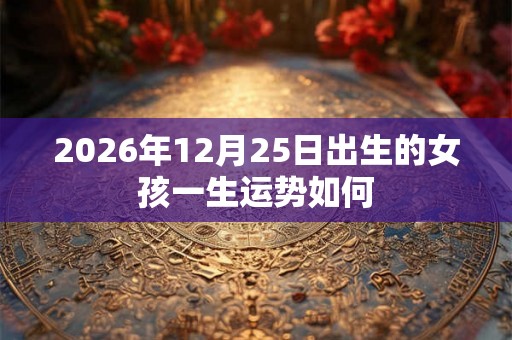 2026年12月25日出生的女孩一生运势如何 2026年12月25日出生的女孩一生运势如何
