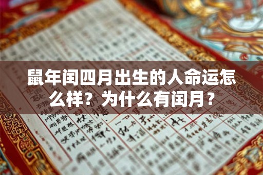 鼠年闰四月出生的人命运怎么样？为什么有闰月？