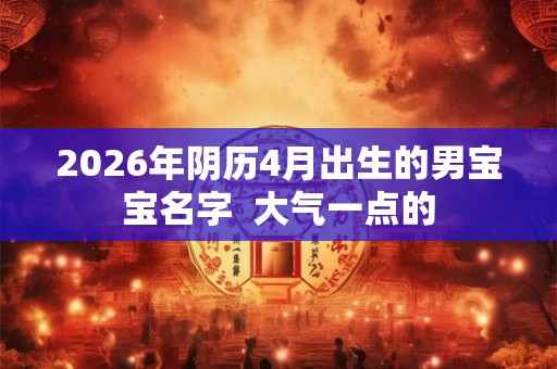 2026年阴历4月出生的男宝宝名字  大气一点的