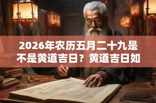 2026年农历五月二十九是不是黄道吉日？黄道吉日如何定义？