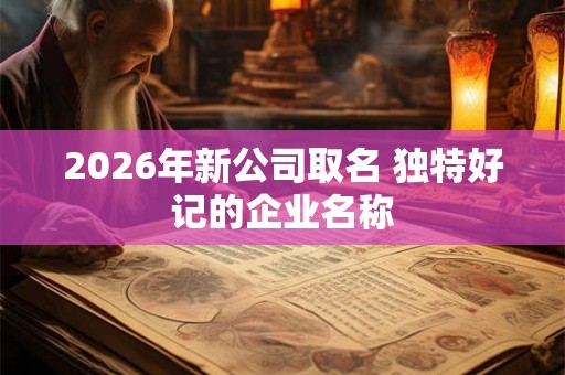 2026年新公司取名 独特好记的企业名称