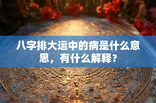 八字排大运中的病是什么意思，有什么解释？