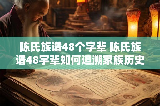 陈氏族谱48个字辈 陈氏族谱48字辈如何追溯家族历史
