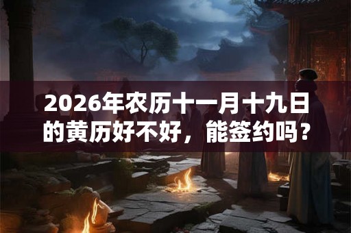 2026年农历十一月十九日的黄历好不好，能签约吗？