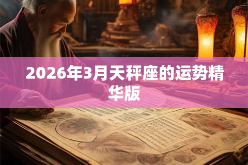 2026年3月天秤座的运势精华版