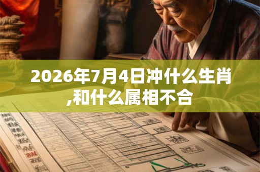 2026年7月4日冲什么生肖,和什么属相不合