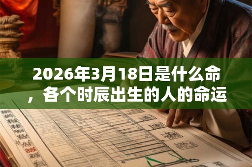 2026年3月18日是什么命，各个时辰出生的人的命运