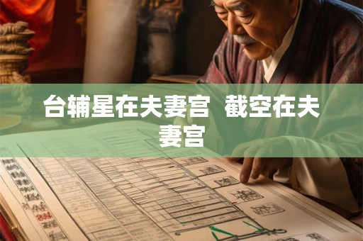 台辅星在夫妻宫  截空在夫妻宫