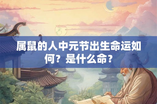 属鼠的人中元节出生命运如何？是什么命？