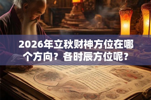 2026年立秋财神方位在哪个方向?各时辰方位呢? 2026年立秋财神方位在哪个方向?各时辰方位呢?