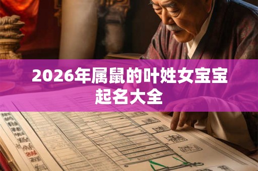 2026年属鼠的叶姓女宝宝起名大全 2026年属鼠的叶姓女宝宝起名大全