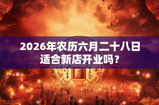2026年农历六月二十八日适合新店开业吗？