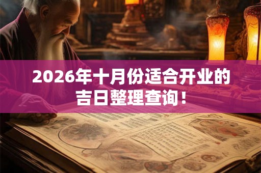 2026年十月份适合开业的吉日整理查询! 2026年十月份适合开业的吉日整理查询!