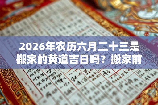 2026年农历六月二十三是搬家的黄道吉日吗?搬家前要做什么? 2026年农历六月二十三是搬家的黄道吉日吗?搬家前要做什么?