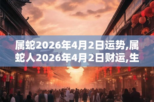 属蛇2026年4月2日运势,属蛇人2026年4月2日财运,生肖蛇2026年4月2日运势 属蛇2026年4月2日运势,属蛇人2026年4月2日财运,生肖蛇2026年4月2日运势