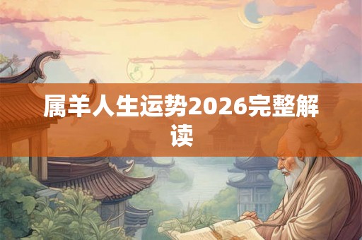 属羊人生运势2026完整解读