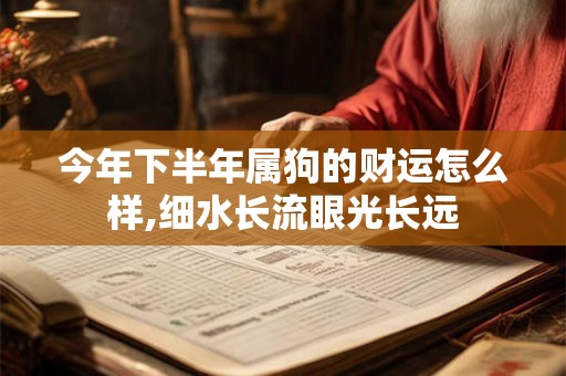 今年下半年属狗的财运怎么样,细水长流眼光长远